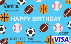 Birthday Sports Visa Gift Card