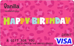 Pink Leopard Visa Gift Card