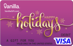 Happy Holidays Purple Gift Card