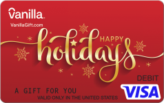 Happy Holidays Red Gift Card
