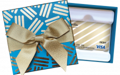 Gold Diagonal Gift Card + Gold Foil Gift Card Box