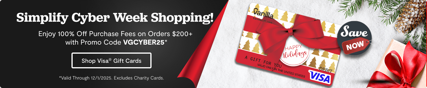 Hero Banner 1 - Vanilla Visa Black Friday Gift Cards