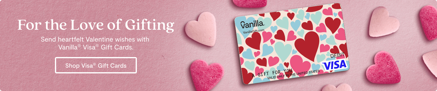 Hero Banner 1 - Vanilla Visa Valentine's Day Gift Cards