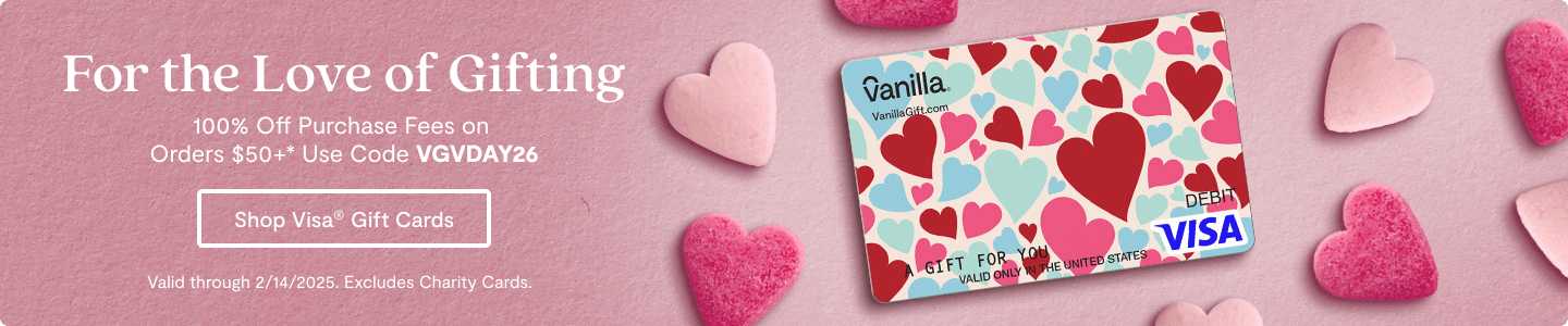 Hero Banner 1 - Vanilla Visa Valentine's Day Gift Card