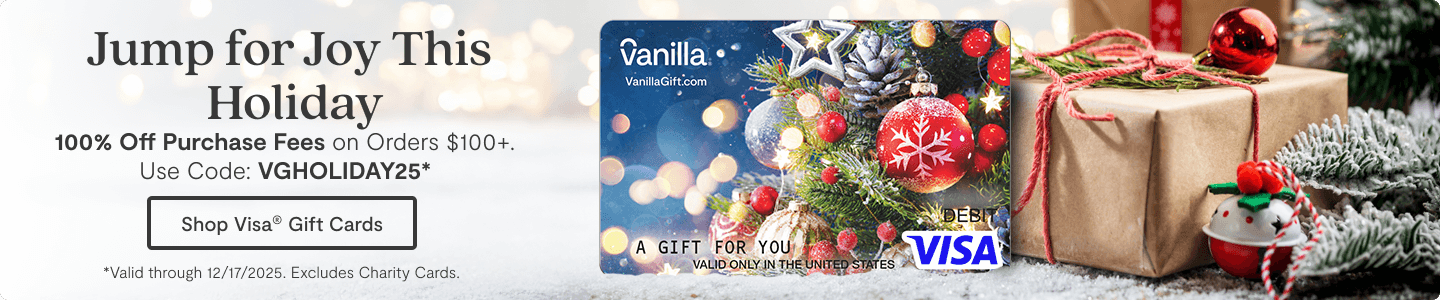 Hero Banner 1 - Vanilla Visa Holiday Gift Cards