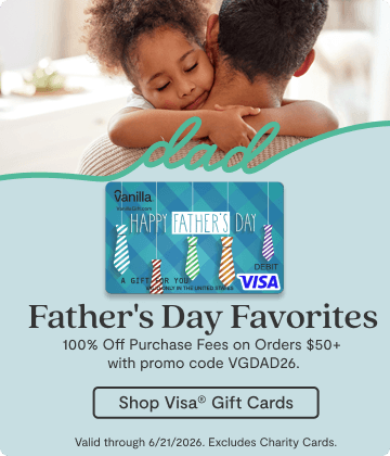 Hero Banner 1 - Vanilla Visa Father's Day Gift Cards