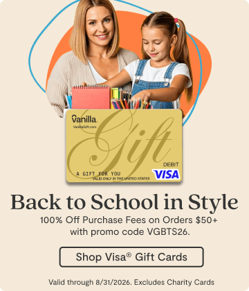 Hero Banner 1 - Vanilla Visa Back to School Gift Cards