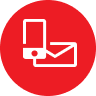 red icon with a phone and envelope
