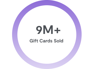 A graphic that says 9+ million gift cards sold