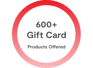 A graphic that says 600+ gift card products offered