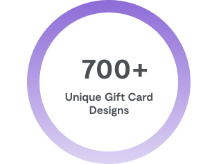 A graphic that says 700 + unique gift card designs
