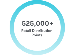A graphic that says over 525,000 gift card retail distribution points