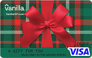Secondary Hero Card 1  - Merry Plaid Bow Vanilla Visa Gift Card
