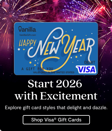 Hero Banner 1 - Vanilla Visa New Years Gift Cards