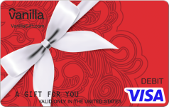 Red Swirls Vanilla Visa Gift Card