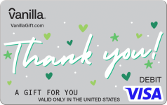 Silver Thank You Vanilla Visa Gift Card