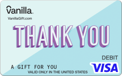 Thanks Angled Vanilla Visa Gift Card