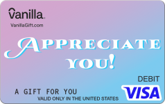 Appreciate You Vanilla Visa Gift Card