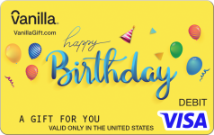 Featured Card 10 - Image of Party Hat Vanilla Visa Gift Card