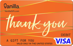 Featured Card 10 - Thanks Orange Vanilla Visa Gift Card