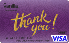 Thanks Violet Vanilla Visa Gift Card 