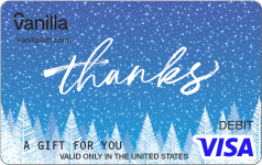 Featured Card 2 - Snowy Thanks Vanilla Visa Gift Card