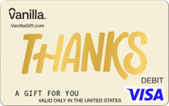 Featured Card 4 - Gold Shimmer Thanks Vanilla Visa Gift Card