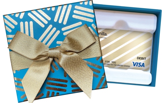 Gold Diagonal Gift Card + Gold Foil Gift Card Box