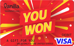 You WonVanilla Visa Gift Card
