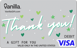 SIlver Thank You Vanilla Visa Gift Card