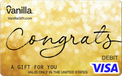 Glitter Congrats Vanilla Visa Gift Card