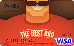 The Best Dad Vanilla Visa Gift Card