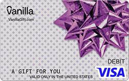 Purple Bow Vanilla Visa Gift Card