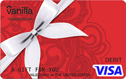 Red Swirls Vanilla Visa Gift Card