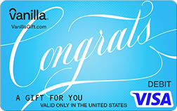 Congrats Blue Vanilla Visa Gift Card