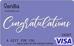 Congrats Lilac Vanilla Visa Gift Card