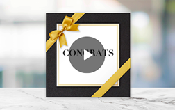 Gold Ribbon Congrats Postcard Animated Gift Card