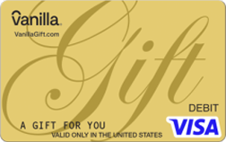Gold Script Vanilla Visa Gift Card