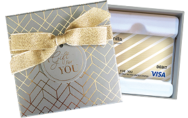Gold Diagonal Gift Card + Gold Foil Gift Card Box