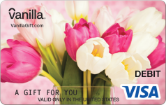 Featured Card 2 - Image of Bouquet of Tulips Vanilla Visa Gift Card